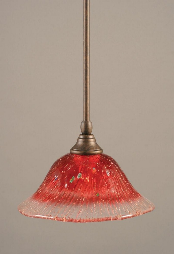 Toltec Lighting-23-BRZ-736-Any - 1 Light Stem Mini Pendant With Hang Straight Swivel-6.5 Inches Tall and 10 Inches Wide Bronze Raspberry Crystal Any - 1 Light Stem Mini Pendant With Hang Straight Swiv