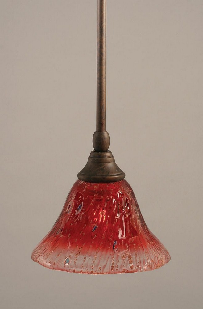 Toltec Lighting-23-BRZ-756-Any - 1 Light Stem Mini Pendant With Hang Straight Swivel-6.25 Inches Tall and 7 Inches Wide Bronze Raspberry Crystal Any - 1 Light Stem Mini Pendant With Hang Straight Swiv