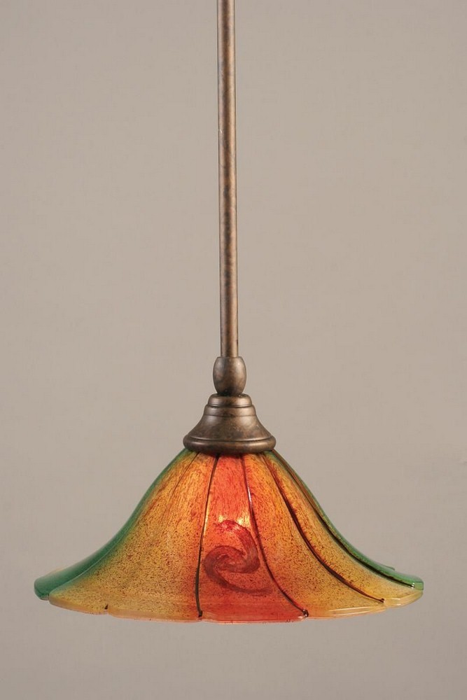 Toltec Lighting-23-BRZ-763-Any - 1 Light Stem Mini Pendant With Hang Straight Swivel-6.5 Inches Tall and 10 Inches Wide Bronze Mardi Gras Any - 1 Light Stem Mini Pendant With Hang Straight Swivel-6.5 