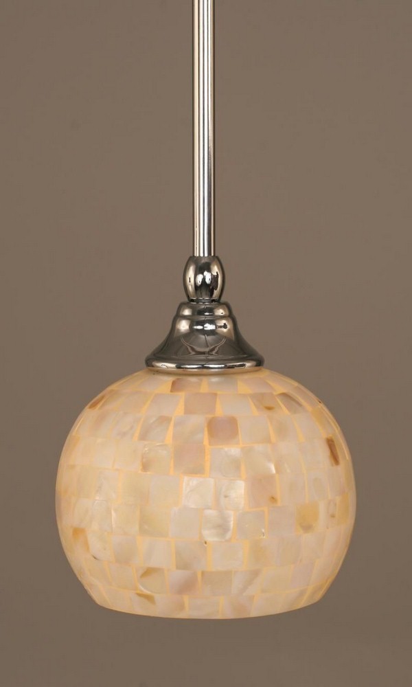 Toltec Lighting-23-CH-405-Any - 1 Light Stem Mini Pendant With Hang Straight Swivel-7 Inches Tall and 6 Inches Wide Chrome Mystic Seashell Any - 1 Light Stem Mini Pendant With Hang Straight Swivel-7 I