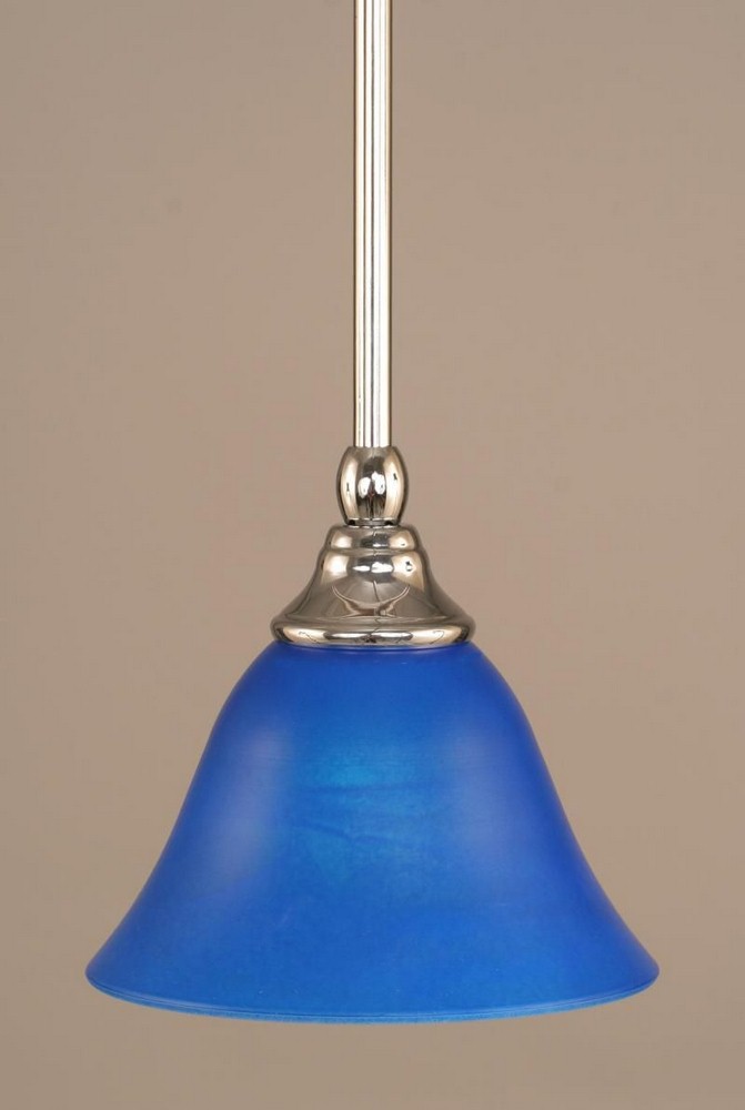 Toltec Lighting-23-CH-4155-Any - 1 Light Stem Mini Pendant With Hang Straight Swivel-6.25 Inches Tall and 7 Inches Wide Chrome Blue Italian Any - 1 Light Stem Mini Pendant With Hang Straight Swivel-6.