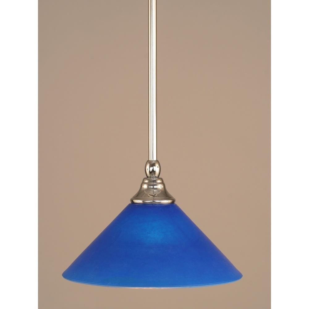 Toltec Lighting-23-CH-435-Any - 1 Light Stem Mini Pendant With Hang Straight Swivel-6.5 Inches Tall and 10 Inches Wide Chrome Blue Italian Any - 1 Light Stem Mini Pendant With Hang Straight Swivel-6.5