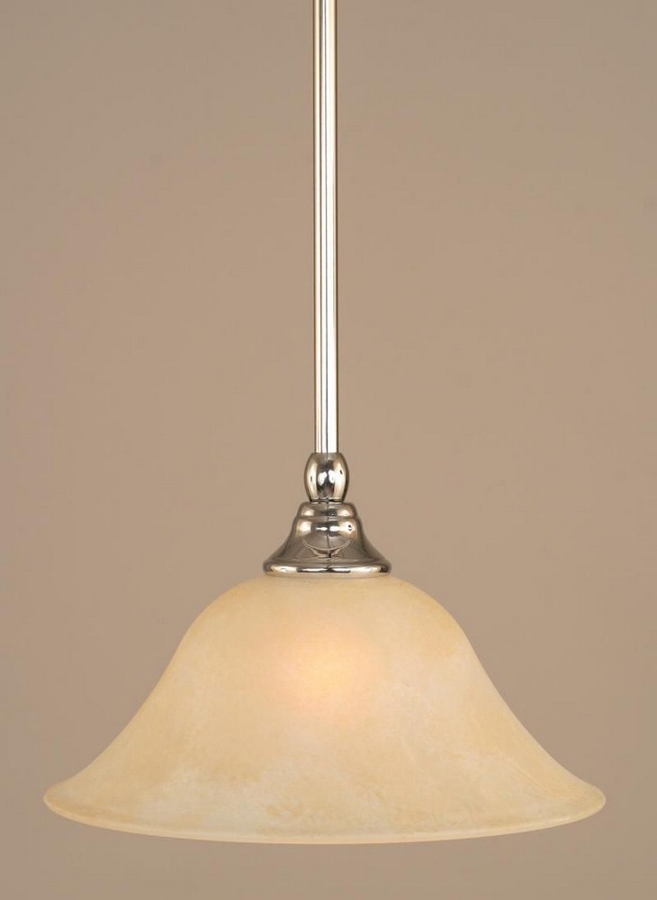 Toltec Lighting-23-CH-513-Any - 1 Light Stem Mini Pendant With Hang Straight Swivel-6.5 Inches Tall and 10 Inches Wide Chrome Amber Marble Any - 1 Light Stem Mini Pendant With Hang Straight Swivel-6.5