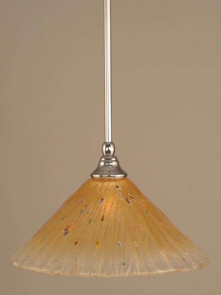 Toltec Lighting-23-CH-700-Any - 1 Light Stem Mini Pendant With Hang Straight Swivel-8 Inches Tall and 12 Inches Wide Chrome Amber Crystal Any - 1 Light Stem Mini Pendant With Hang Straight Swivel-8 In