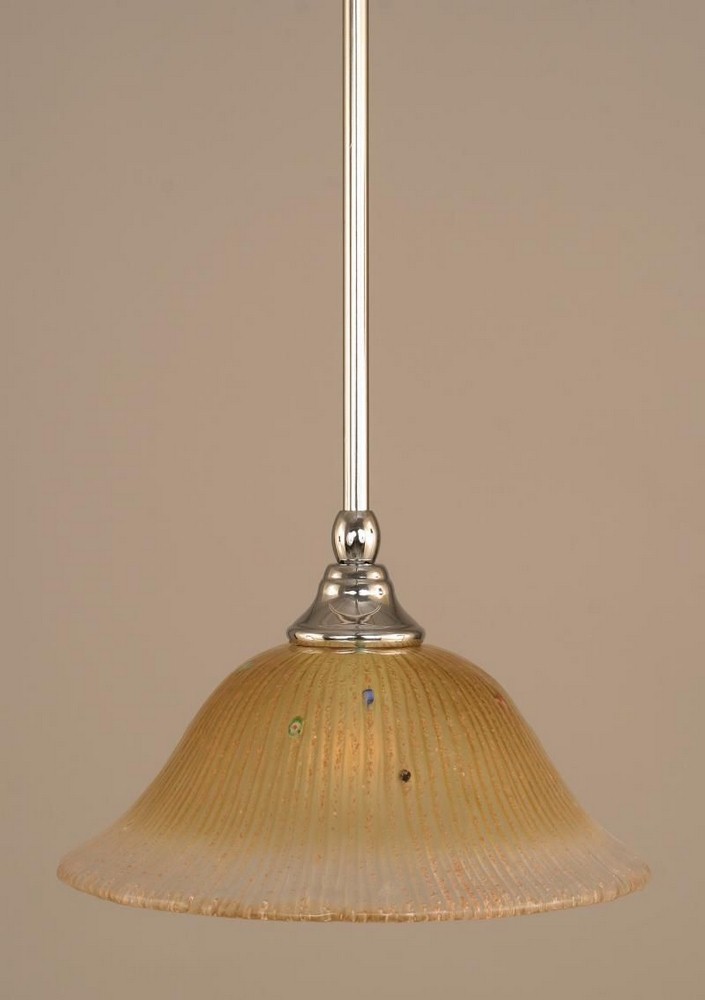 Toltec Lighting-23-CH-730-Any - 1 Light Stem Mini Pendant With Hang Straight Swivel-6.5 Inches Tall and 10 Inches Wide Chrome Amber Crystal Any - 1 Light Stem Mini Pendant With Hang Straight Swivel-6.