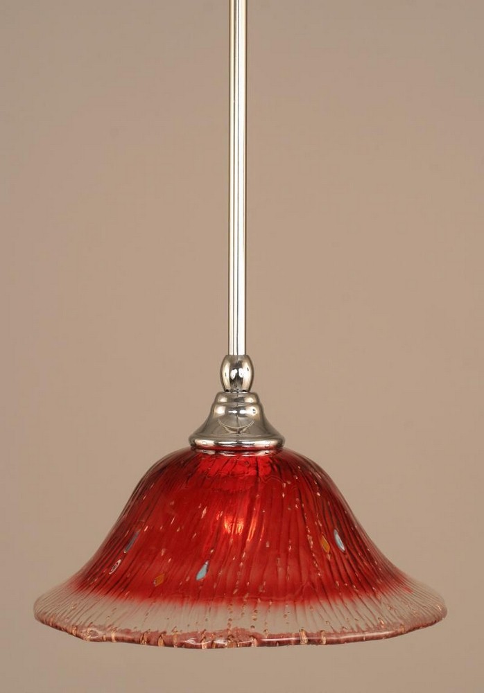 Toltec Lighting-23-CH-736-Any - 1 Light Stem Mini Pendant With Hang Straight Swivel-6.5 Inches Tall and 10 Inches Wide Chrome Raspberry Crystal Any - 1 Light Stem Mini Pendant With Hang Straight Swive