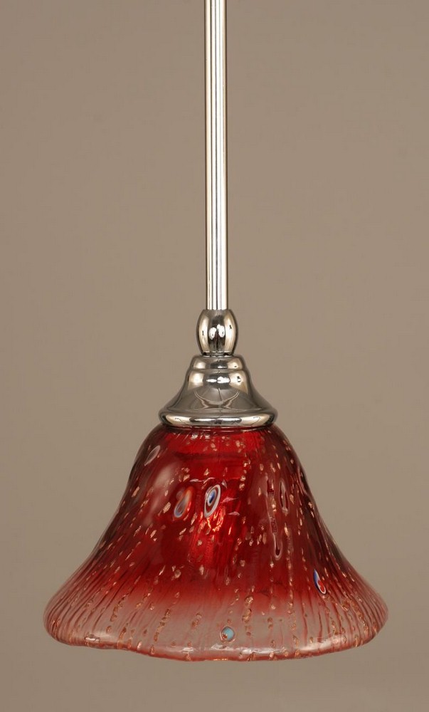 Toltec Lighting-23-CH-756-Any - 1 Light Stem Mini Pendant With Hang Straight Swivel-6.25 Inches Tall and 7 Inches Wide Chrome Raspberry Crystal Any - 1 Light Stem Mini Pendant With Hang Straight Swive