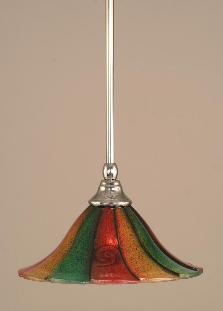 Toltec Lighting-23-CH-763-Any - 1 Light Stem Mini Pendant With Hang Straight Swivel-6.5 Inches Tall and 10 Inches Wide Chrome Mardi Gras Any - 1 Light Stem Mini Pendant With Hang Straight Swivel-6.5 I