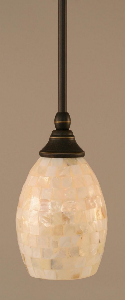 Toltec Lighting-23-DG-406-Any - 1 Light Stem Mini Pendant With Hang Straight Swivel-9 Inches Tall and 5 Inches Wide Dark Granite Ivory Seashell Any - 1 Light Stem Mini Pendant With Hang Straight Swive