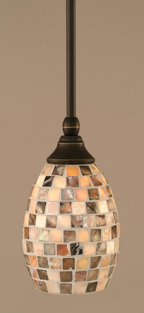 Toltec Lighting-23-DG-408-Any - 1 Light Stem Mini Pendant With Hang Straight Swivel-9 Inches Tall and 5 Inches Wide Dark Granite Sea Haze Seashell Any - 1 Light Stem Mini Pendant With Hang Straight Sw