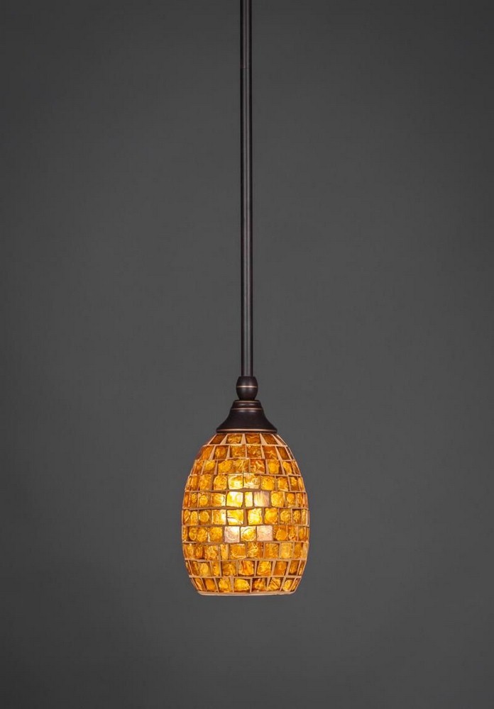 Toltec Lighting-23-DG-409-Any - 1 Light Stem Mini Pendant With Hang Straight Swivel-7.5 Inches Tall and 5 Inches Wide Dark Granite Copper Mosaic Any - 1 Light Stem Mini Pendant With Hang Straight Swiv