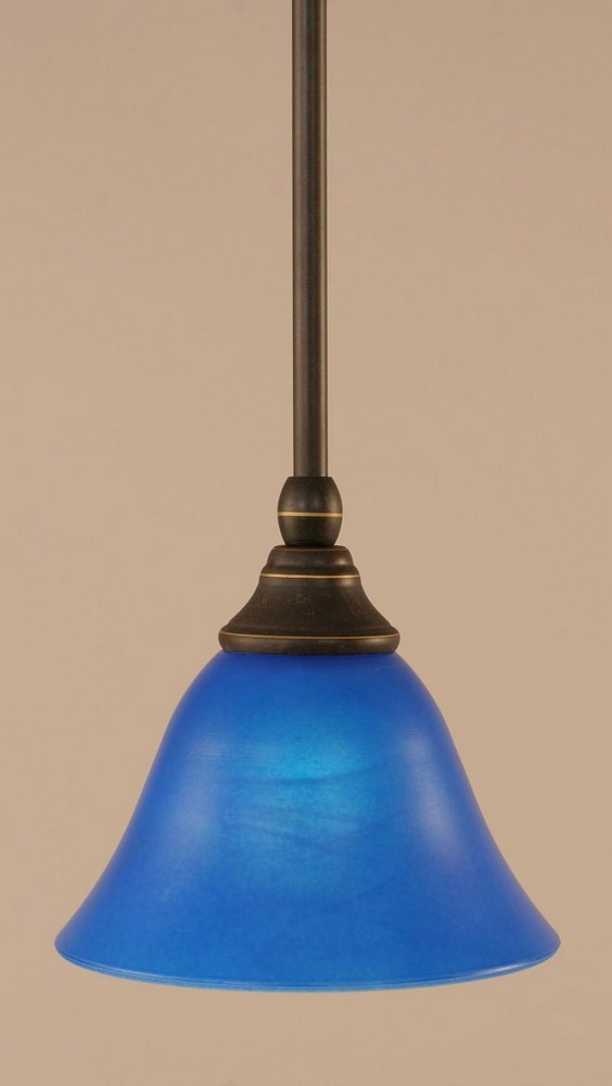 Toltec Lighting-23-DG-4155-Any - 1 Light Stem Mini Pendant With Hang Straight Swivel-6.5 Inches Tall and 7 Inches Wide Dark Granite Blue Italian Black Copper Finish