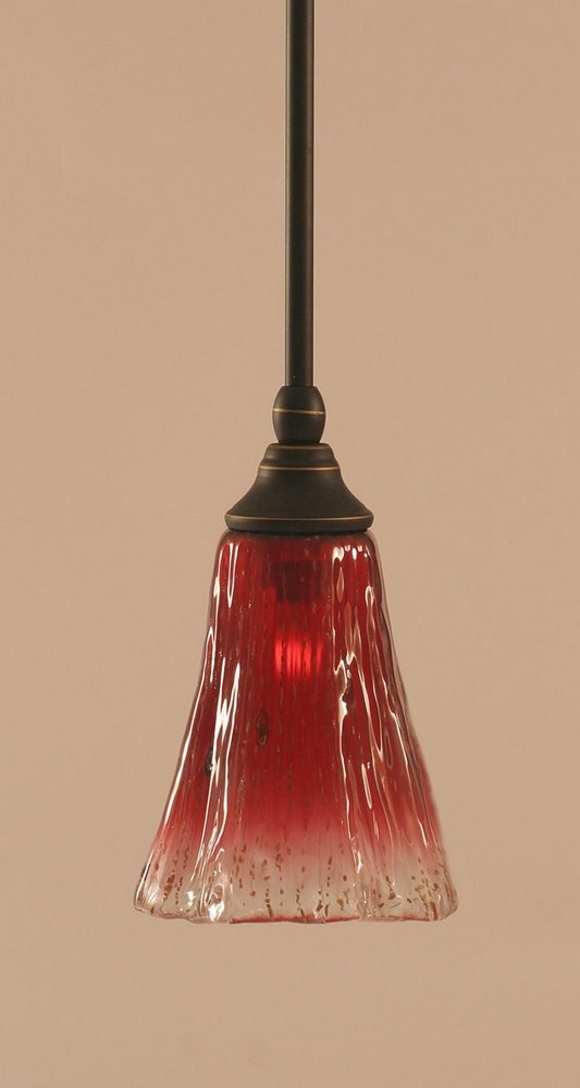 Toltec Lighting-23-DG-726-Any - 1 Light Stem Mini Pendant With Hang Straight Swivel-8.25 Inches Tall and 5.5 Inches Wide Dark Granite Raspberry Crystal Any - 1 Light Stem Mini Pendant With Hang Straig