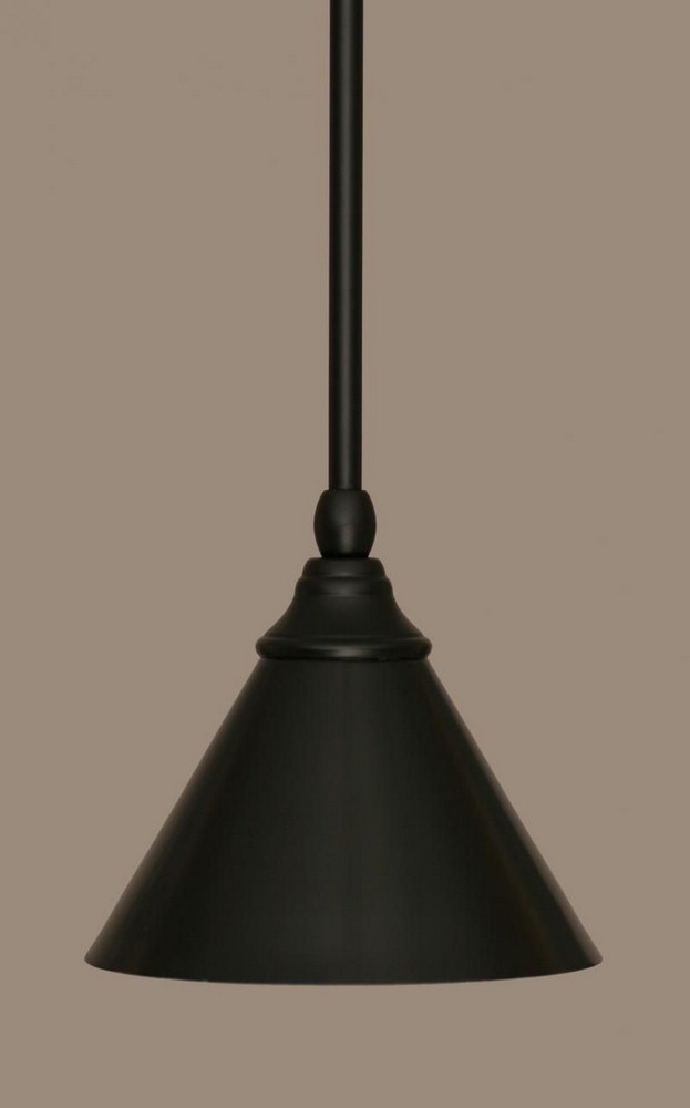 Toltec Lighting-23-MB-421-Any - 1 Light Stem Mini Pendant With Hang Straight Swivel-6.75 Inches Tall and 7 Inches Wide Matte Black Brushed Nickel Any - 1 Light Stem Mini Pendant With Hang Straight Swi