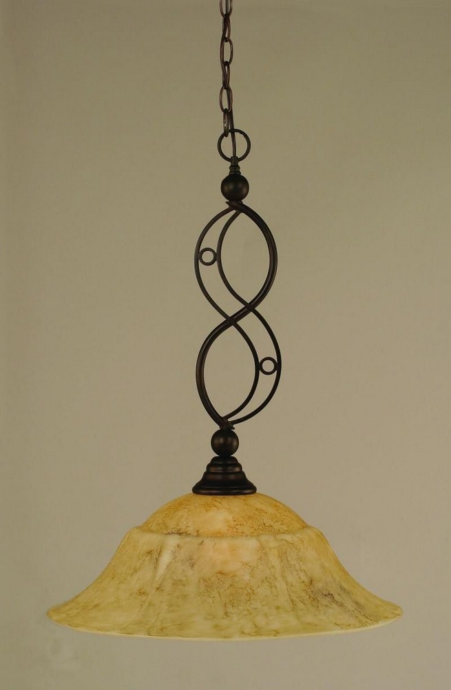 Toltec Lighting-231-BRZ-53818-Jazz - 1 Light Pendant-26.5 Inches Tall and 20 Inches Wide Bronze Italian Marble Jazz - 1 Light Pendant-26.5 Inches Tall and 20 Inches Wide