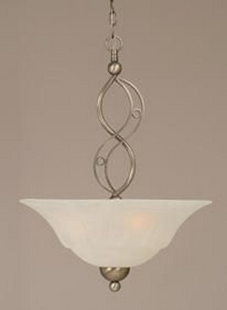 Toltec Lighting-234-BN-53815-Jazz - 3 Light Pendant-26.25 Inches Tall and 20 Inches Wide   Brushed Nickel Finish with White Marble Glass