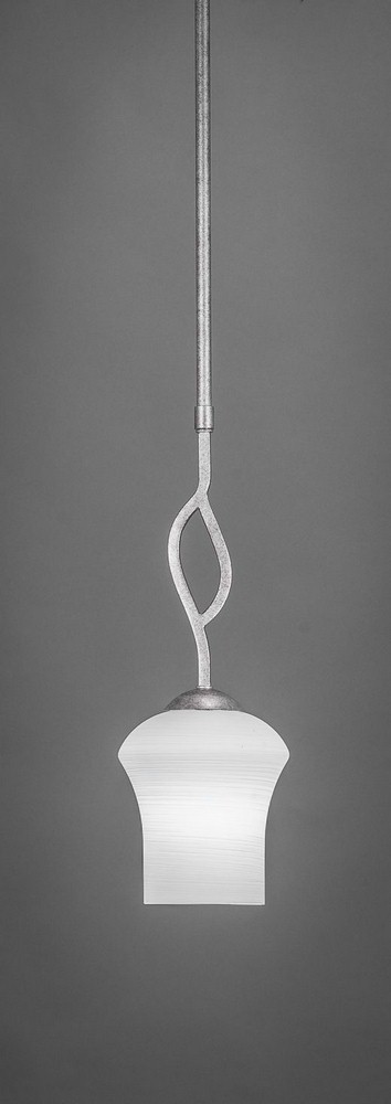 Toltec Lighting-240-AS-681-Revo - 1 Light Mini Pendant-15.75 Inches Tall and 5.5 Inches Wide Dark Granite Zilo White Linen Revo - 1 Light Mini Pendant-15.75 Inches Tall and 5.5 Inches Wide