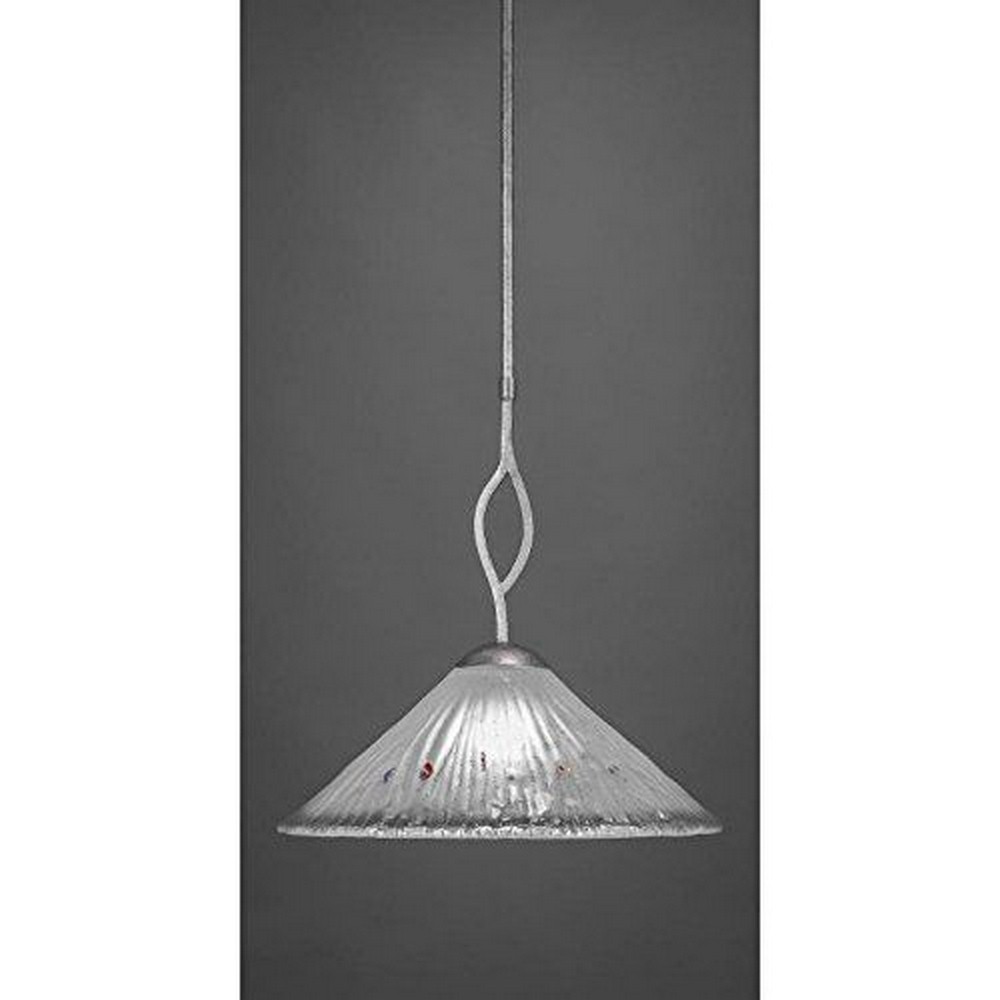 Toltec Lighting-241-AS-711-Revo - 1 Light Pendant-16 Inches Tall and 16 Inches Wide Dark Granite Frosted Crystal Dark Granite Finish with Italian Ice Glass