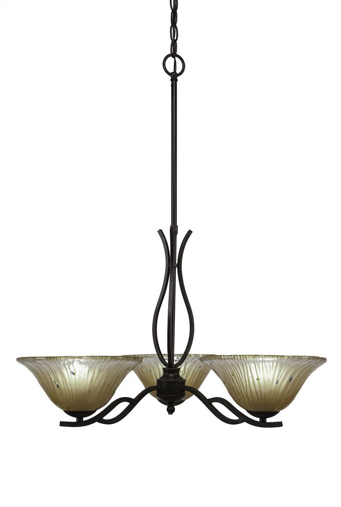 2270440 Toltec Lighting-243-DG-730-Revo - 3 Light Chandeli sku 2270440