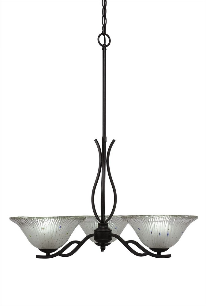 Toltec Lighting-243-DG-731-Revo - 3 Light Chandelier-18.75 Inches Tall and 23 Inches Wide Dark Granite Frosted Crystal Dark Granite Finish with Frosted Crystal Glass