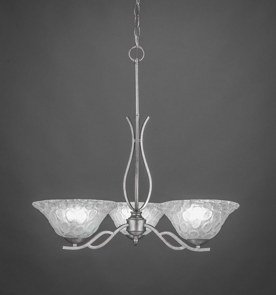 Toltec Lighting-243-AS-431-Revo - 3 Light Chandelier-18.5 Inches Tall and 23 Inches Wide   Revo - 3 Light Chandelier-18.5 Inches Tall and 23 Inches Wide