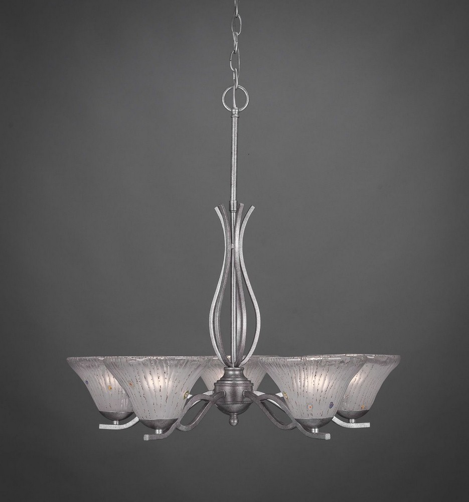 Toltec Lighting-245-AS-751-Revo-Five Light Chandelier-24 Inches Wide by 18.25 Inches High   Revo-Five Light Chandelier-24 Inches Wide by 18.25 Inches High