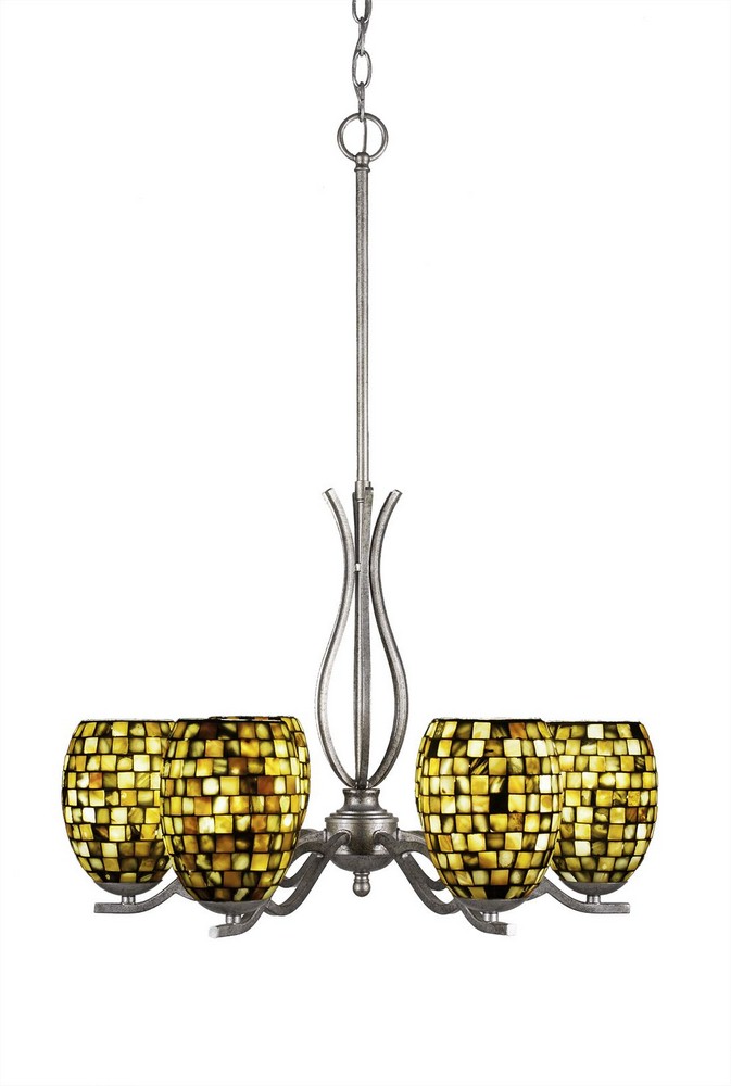 Toltec Lighting-246-AS-408-Revo - 6 Light Chandelier-18.5 Inches Tall and 23 Inches Wide   Revo - 6 Light Chandelier-18.5 Inches Tall and 23 Inches Wide