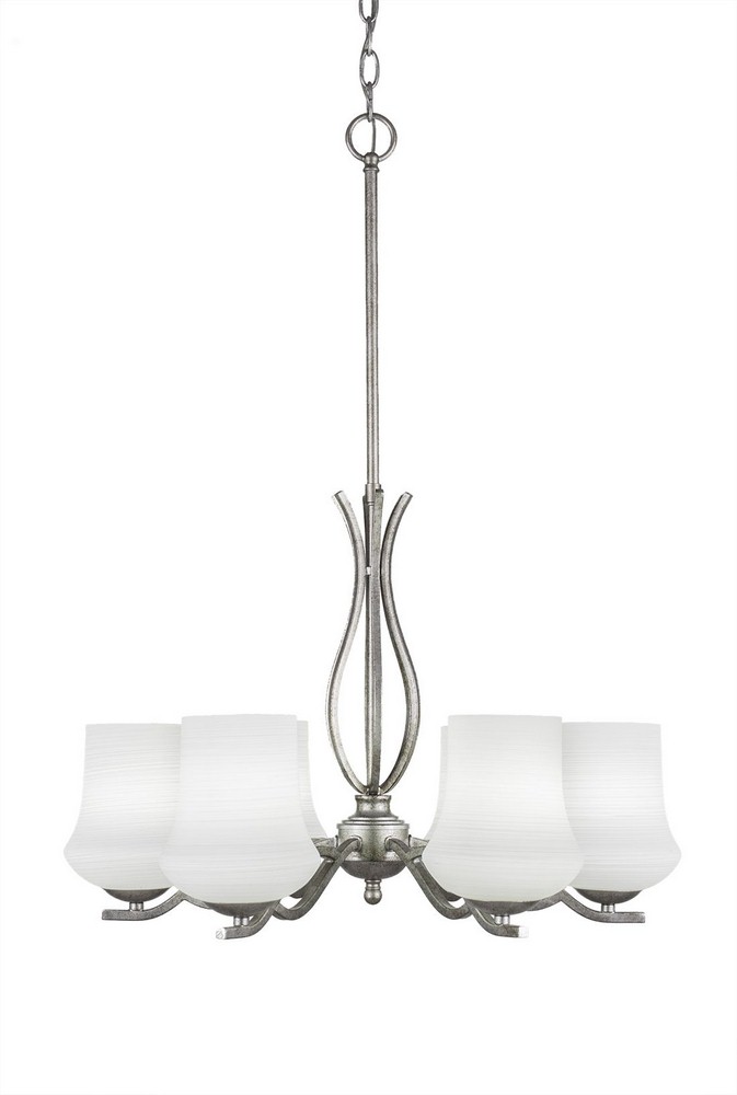 2270627 Toltec Lighting-246-AS-681-Revo - 6 Light Chandeli sku 2270627