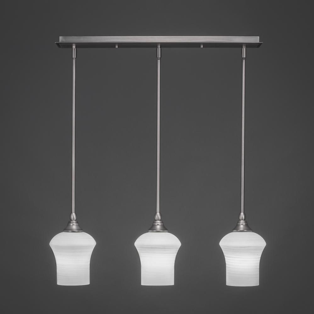 Toltec Lighting-25-BN-681-Any - 3 Light Linear Pendalier-8.5 Inches Tall and 5.5 Inches Wide   Any - 3 Light Linear Pendalier-8.5 Inches Tall and 5.5 Inches Wide