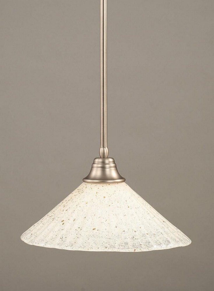 Toltec Lighting-26-BN-714-Any - 1 Light Stem Pendant With Hang Straight Swivel-8.5 Inches Tall and 16 Inches Wide Brushed Nickel Gold Ice Bronze Finish with Raspberry Crystal Glass