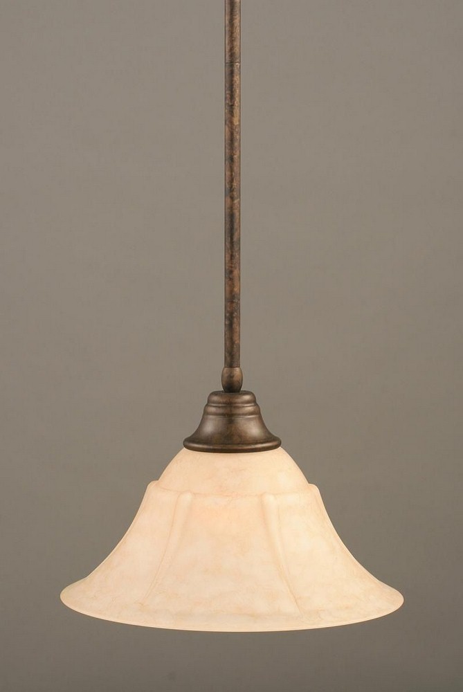 Toltec Lighting-26-BRZ-53318-Any - 1 Light Stem Pendant With Hang Straight Swivel-11 Inches Tall and 16 Inches Wide   Bronze Finish with Italian Marble Glass