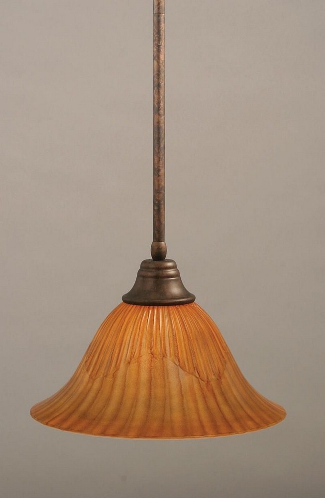 Toltec Lighting-26-BRZ-58319-Any - 1 Light Stem Pendant With Hang Straight Swivel-9.5 Inches Tall and 14 Inches Wide Bronze Tiger Bronze Finish with Tiger Glass