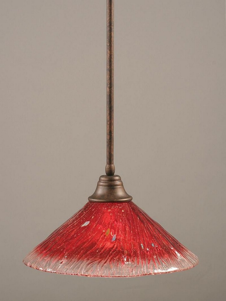 Toltec Lighting-26-BRZ-716-Any - 1 Light Stem Pendant With Hang Straight Swivel-8.5 Inches Tall and 16 Inches Wide Bronze Raspberry Crystal Bronze Finish with Raspberry Crystal Glass