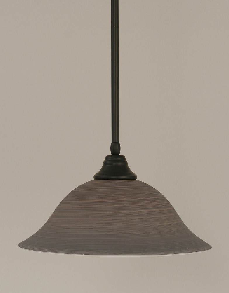 Toltec Lighting-26-MB-602-Any - 1 Light Stem Pendant With Hang Straight Swivel-9 Inches Tall and 16 Inches Wide Matte Black Gray Linen Bronze Finish with Italian Ice Glass