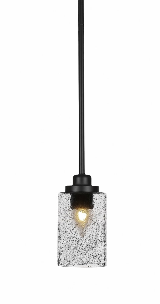 Toltec Lighting-2601-MB-3002-Odyssey-1 Light Mini Pendant-6 Inches Wide by 7.5 Inches High   Matte Black Finish with Smoke Bubble Glass