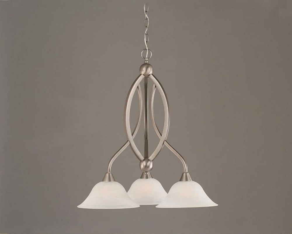 1093226 Toltec Lighting-263-BN-510-Bow - 3 Light Chandelie sku 1093226