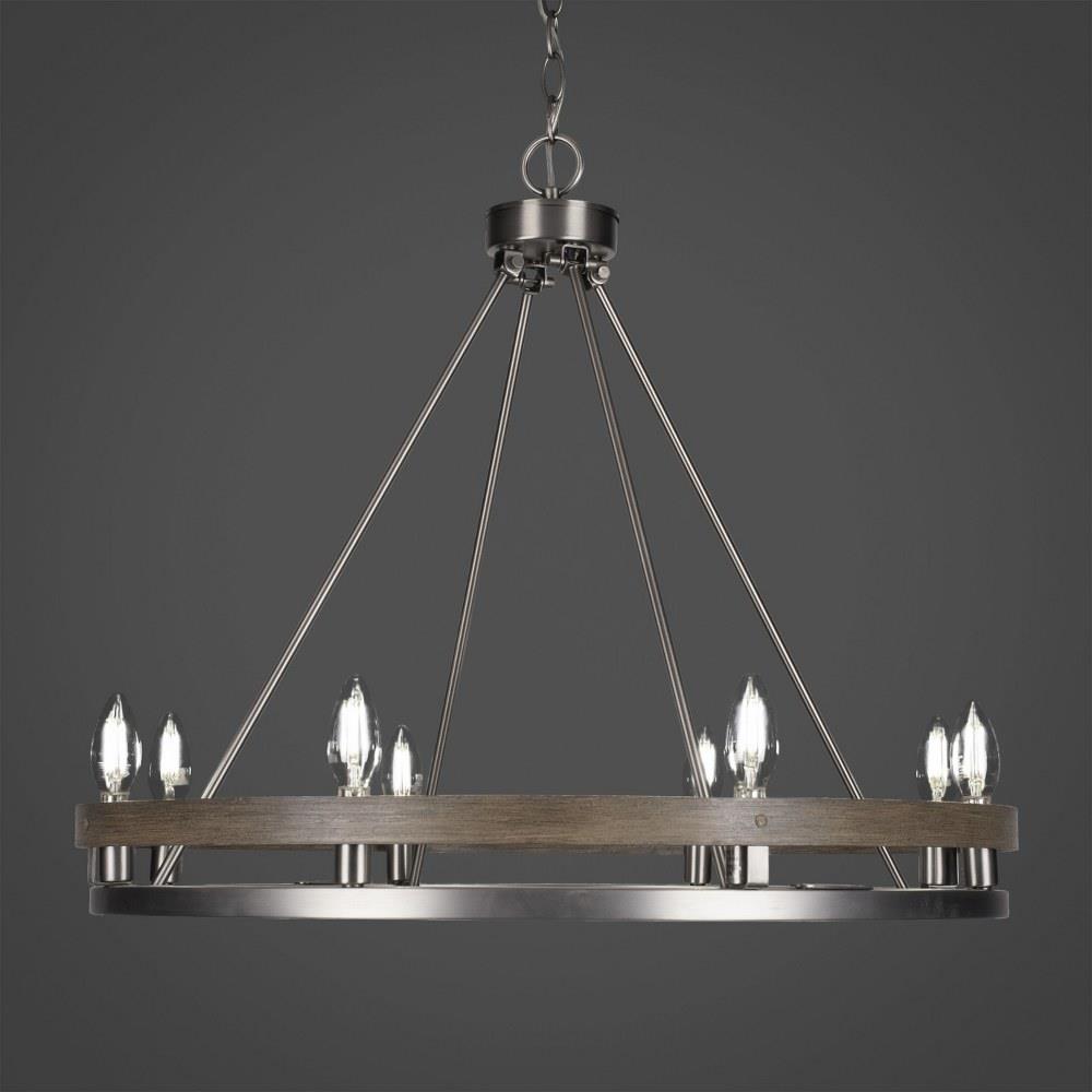 2704-GPDW Belmont 4 Light Chandelier in Graphite & Distressed Wood 2704-GPDW Belmont 4 Light Chandelier in Graphite & Distressed Wood