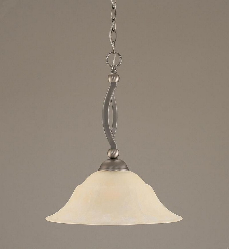 Toltec Lighting-271-BN-53613-Bow - 1 Light Pendant-19.25 Inches Tall and 16 Inches Wide Brushed Nickel Amber Marble Bow - 1 Light Pendant-19.25 Inches Tall and 16 Inches Wide