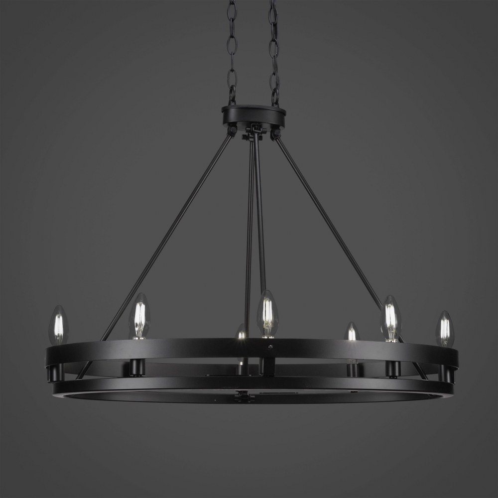 Toltec Lighting-2728-MB-Belmont - 8 Light Chandelier-22.25 Inches Tall and Inches Wide Matte Black  Matte Black Finish