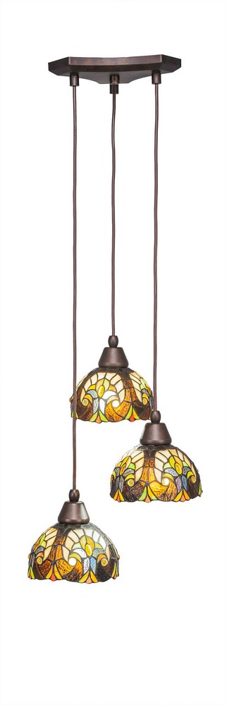 2090410 Toltec Lighting-28-BRZ-9945-Europa - 3 Light Clust sku 2090410