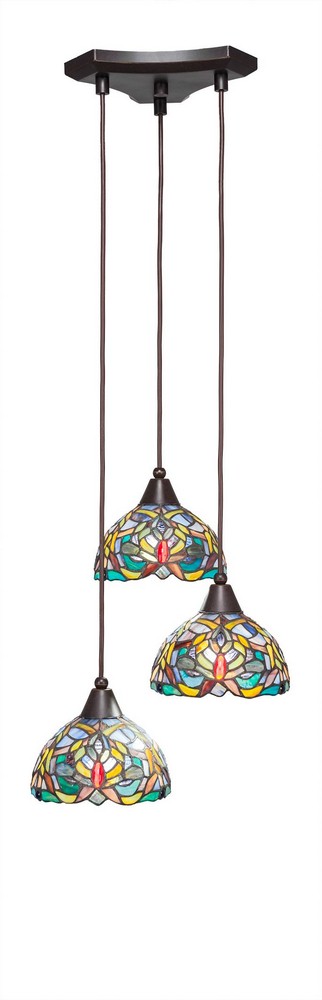 2090356 Toltec Lighting-28-DG-9905-Europa - 3 Light Cluste sku 2090356