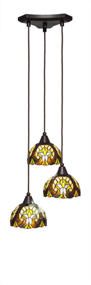 2090353 Toltec Lighting-28-DG-9945-Europa - 3 Light Cluste sku 2090353