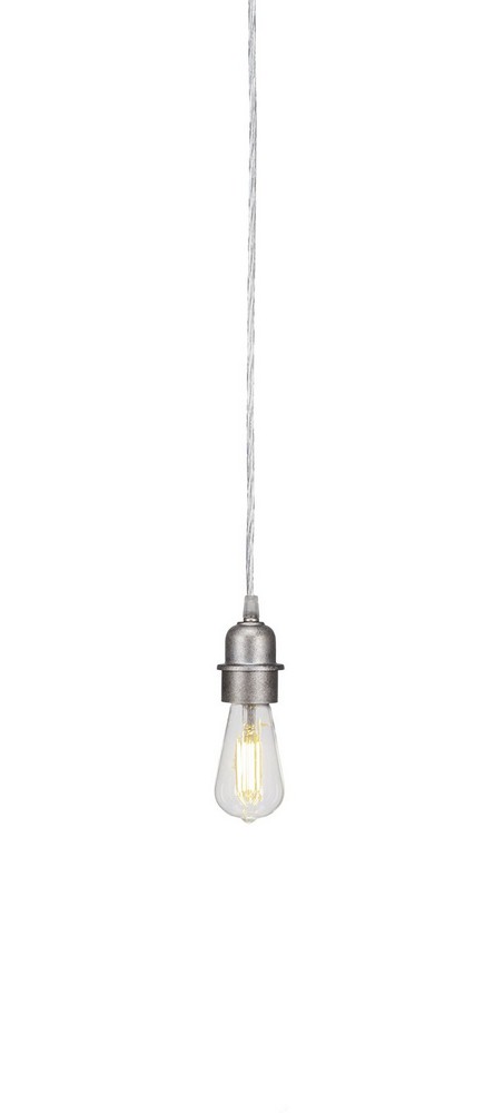 Toltec Lighting-282-AS-LED18C-Vintage - 5W 1 LED Mini Pendant-8.25 Inches Tall and 2.25 Inches Wide Aged Silver 2700 Dark Granite Finish with Dark Granite Metal Shade