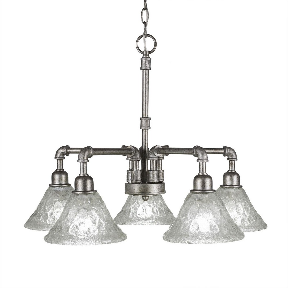 Toltec Lighting-285-AS-451-Vintage - 5 Light Chandelier-18.75 Inches Tall and 23.25 Inches Wide   Vintage - 5 Light Chandelier-18.75 Inches Tall and 23.25 Inches Wide