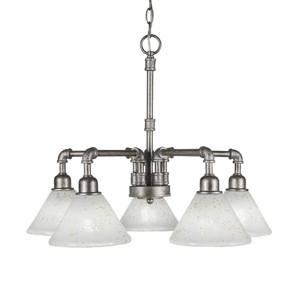 Toltec Lighting-285-AS-7145-Vintage - 5 Light Chandelier-19 Inches Tall and 23.25 Inches Wide   Vintage - 5 Light Chandelier-19 Inches Tall and 23.25 Inches Wide