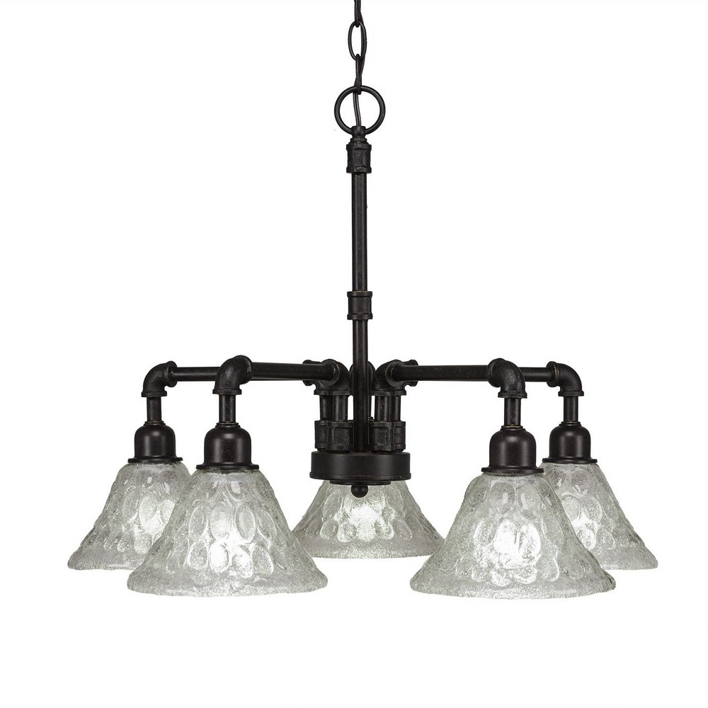 Toltec Lighting-285-DG-451-Vintage - 5 Light Chandelier-18.75 Inches Tall and 23.5 Inches Wide Dark Granite Italian Bubble Vintage - 5 Light Chandelier-18.75 Inches Tall and 23.5 Inches Wide