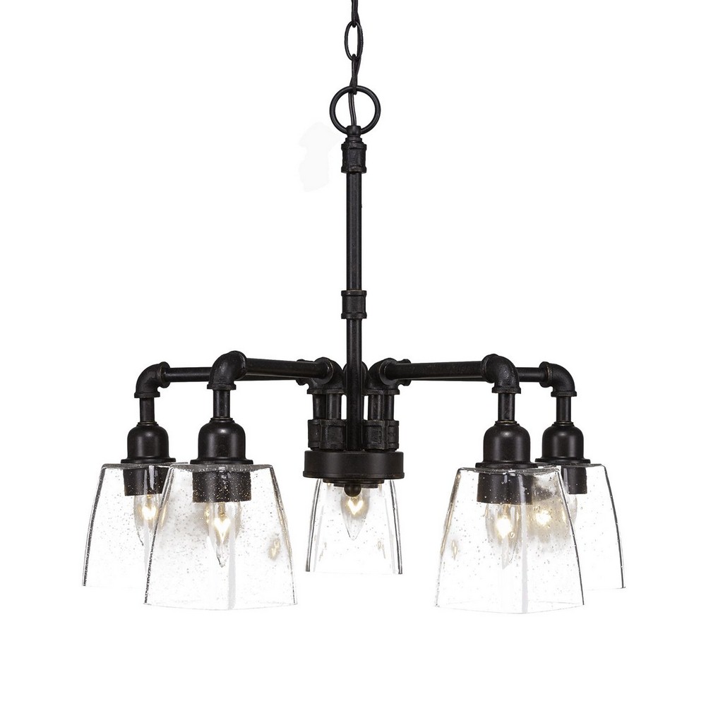 Toltec Lighting-285-DG-461-Vintage - 5 Light Chandelier-18.75 Inches Tall and 20.75 Inches Wide   Vintage - 5 Light Chandelier-18.75 Inches Tall and 20.75 Inches Wide