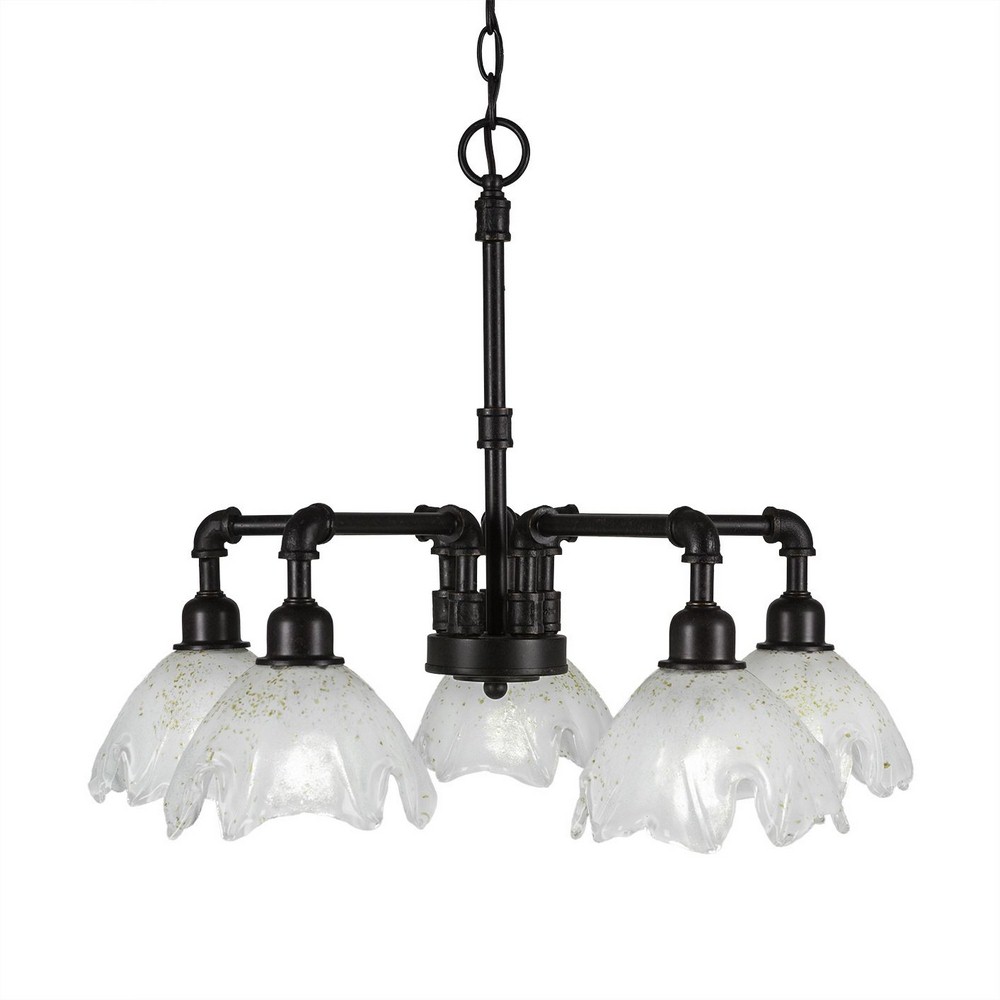 Toltec Lighting-285-DG-755-Vintage - 5 Light Chandelier-18.75 Inches Tall and 23.5 Inches Wide Dark Granite Gold Ice Vintage - 5 Light Chandelier-18.75 Inches Tall and 23.5 Inches Wide