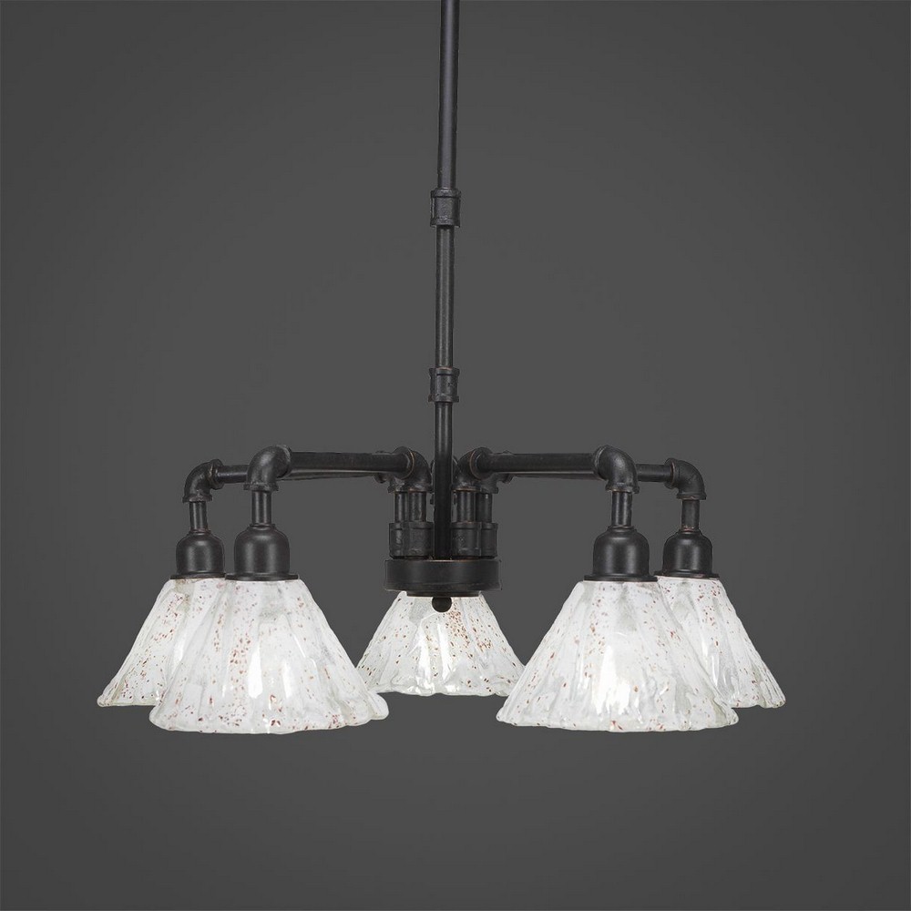 Toltec Lighting-285-DG-7195-Vintage - 5 Light Chandelier-18.75 Inches Tall and 22.75 Inches Wide Dark Granite Italian Ice Dark Granite Finish