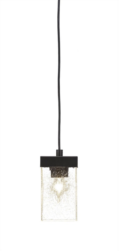 Toltec Lighting-3022-ES-530-Nouvelle - 1 Light Mini Pendant-8 Inches Tall and 4 Inches Wide Espresso Clear Bubble Espresso Finish with Clear Bubble Glass